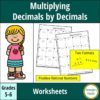 Multiplying Decimals by Decimals Worksheets