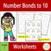 Number Bonds to 10 Worksheets