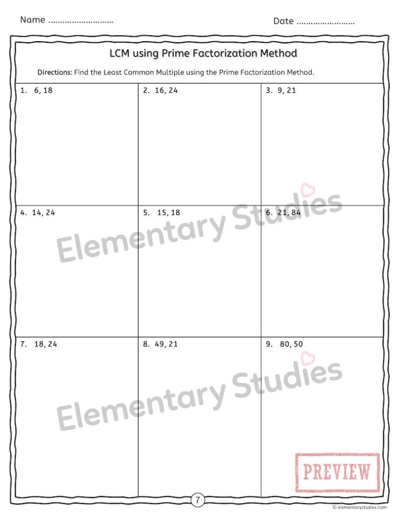 Prime Factorization using Ladder Method LCM and GCF - Elementary Studies